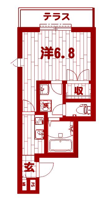 へーベルメゾン宮元町(1K/1階)の間取り写真