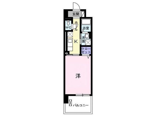 インプレス(1K/4階)の間取り写真