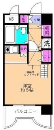 グランコート熊谷弐番館(1K/4階)の間取り写真