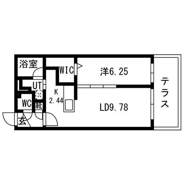 CIEL幌平橋II(1LDK/1階)の間取り写真
