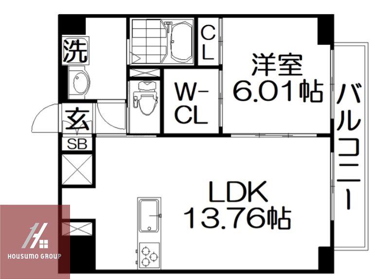 EN NAKAZAKI(1LDK/7階)の間取り写真