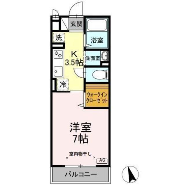 グレイス昭和(1K/2階)の間取り写真