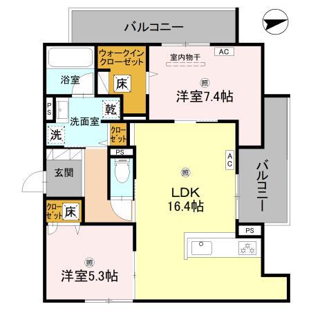 D-RESIDENCE寿(2LDK/2階)の間取り写真