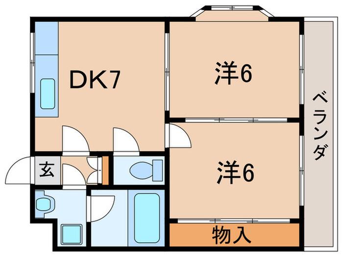 グランシャリオ(2DK/3階)の間取り写真