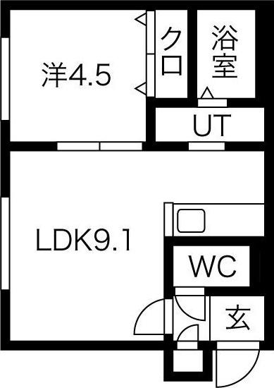 HOPE豊平公園(1LDK/3階)の間取り写真