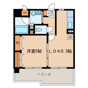 カマラード吉塚(1LDK/2階)の間取り写真