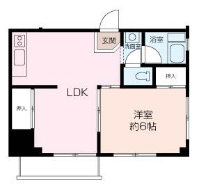 三橋マンション(1LDK/2階)の間取り写真