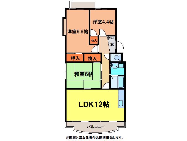 サニーコート前田 I 棟(3LDK/2階)の間取り写真