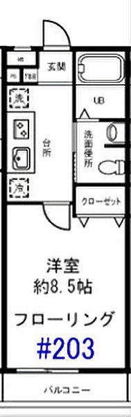 リトルフォレスト(1K/2階)の間取り写真