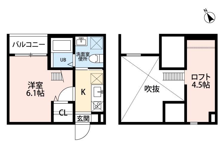 アミカルルーチェ南川(1K/2階)の間取り写真