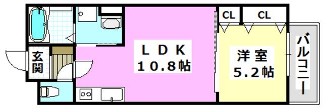クリエオーレ鳥飼野々(1LDK/3階)の間取り写真