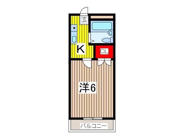 ハルベース川口第56(1K/3階)の間取り写真
