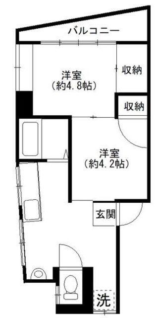 南小岩オキハイム(2K/2階)の間取り写真
