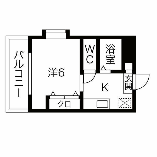 三の丸コーポ(1K/2階)の間取り写真