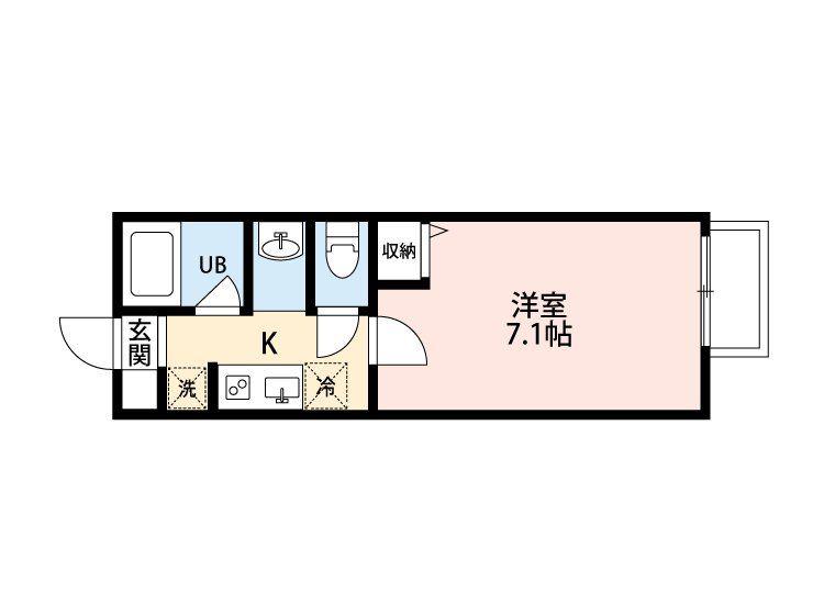 八千代市上高野共同(1K/2階)の間取り写真