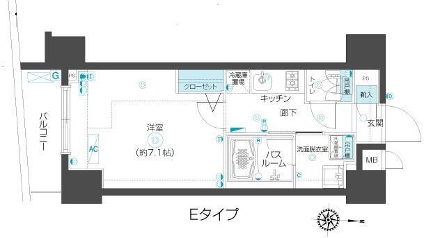 ZOOM市谷本村町(1K/9階)の間取り写真