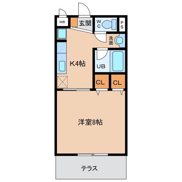 サープラス沖(1K/1階)の間取り写真