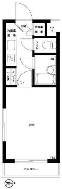 ルーブル三軒茶屋(1K/2階)の間取り写真