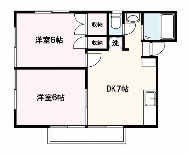 仲居ハイツII(2DK/2階)の間取り写真