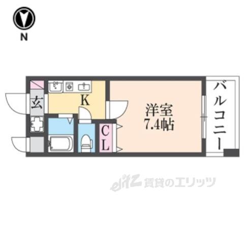 Mプラザ香里一番館(1K/7階)の間取り写真
