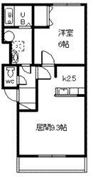 エスティ三番舘214-1(1LDK/2階)の間取り写真
