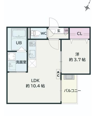 JACK MATOBAVI(1LDK/3階)の間取り写真