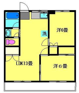ハイネスSK(2LDK/1階)の間取り写真