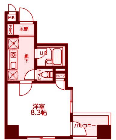 マモール川崎II(1K/4階)の間取り写真