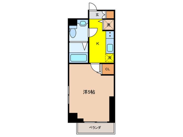 クレアシオン門前仲町(1K/12階)の間取り写真