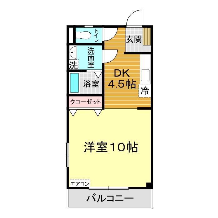 メゾンアマリリス(1DK/2階)の間取り写真