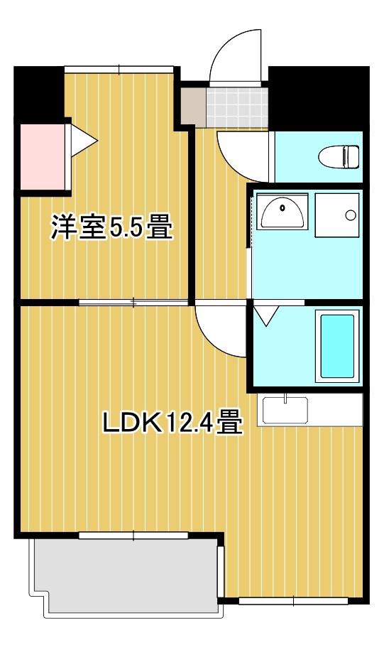 ザ・レジデンス元魚(1LDK/4階)の間取り写真