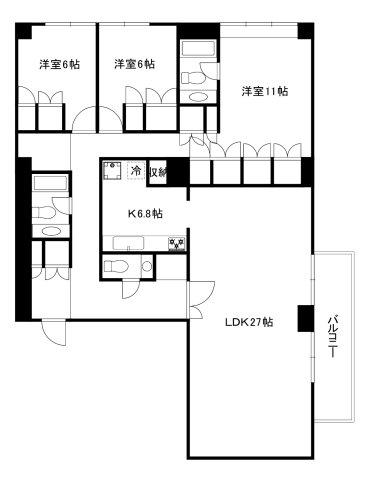 シャネックス(3LDK/2階)の間取り写真