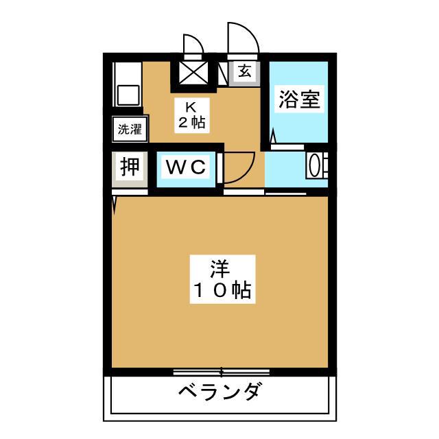 セリーヌ英(1K/2階)の間取り写真