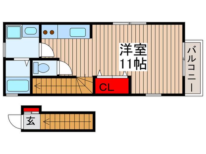 ボルベ-ル(ワンルーム/3階)の間取り写真
