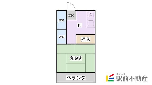 レジデンス中村A(1K/2階)の間取り写真