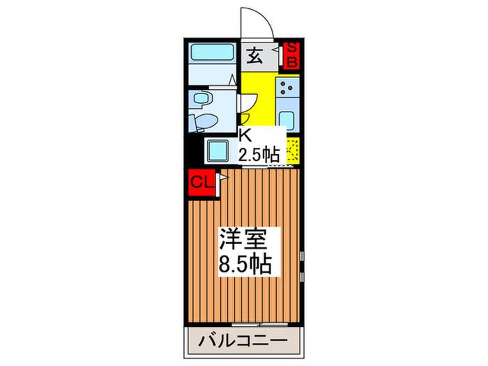FPクレストモザール(1K/1階)の間取り写真