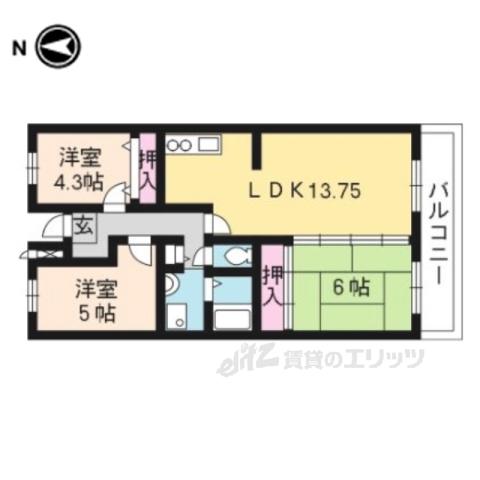 リヴァージュ瀬田(3LDK/2階)の間取り写真