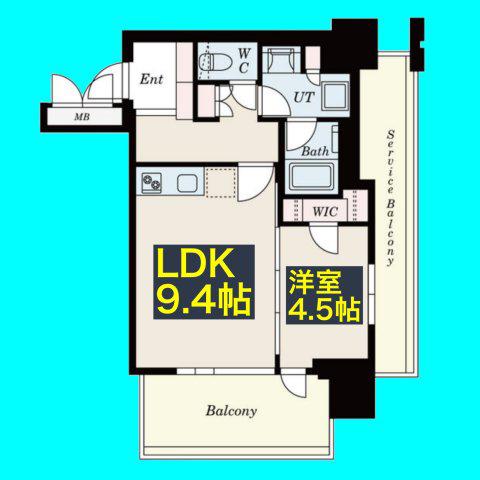 ローレルタワー名古屋栄(1LDK/3階)の間取り写真