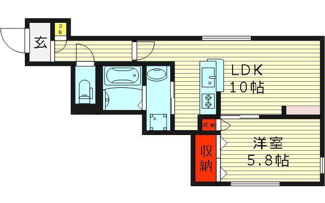 地下鉄今里筋線 今里駅(大阪メトロ) 徒歩4分 2階建 築11年(1LDK/2階)の間取り写真