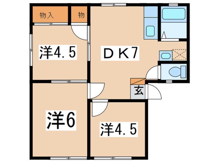 メイプル白根(3DK/1階)の間取り写真