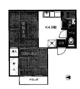 レジデンス葛西(2K/2階)の間取り写真