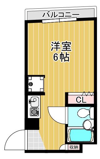 共立マンション(ワンルーム/4階)の間取り写真