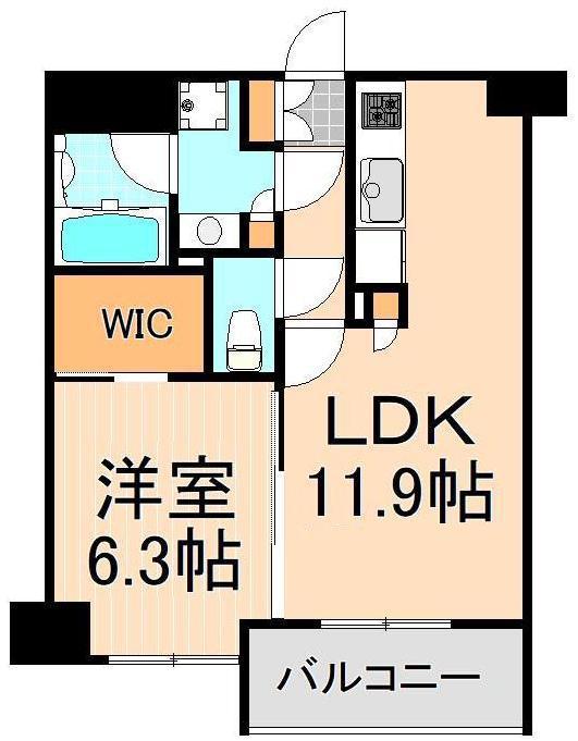 LA PAISIBLE(1LDK/2階)の間取り写真