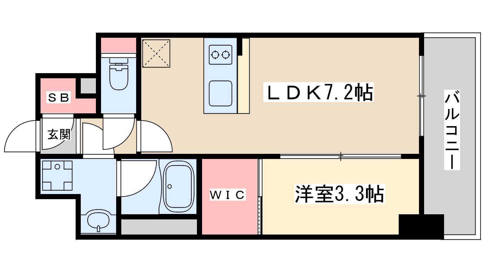 エスリードレジデンス ザ・グラン大阪ノア(1LDK/5階)の間取り写真