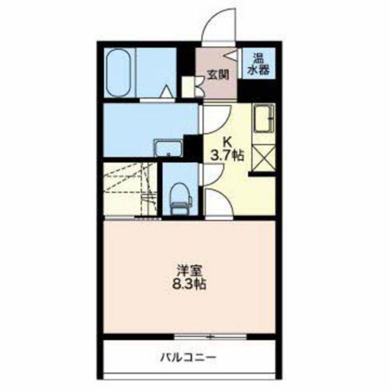 ウィステリア上袋(1K/3階)の間取り写真
