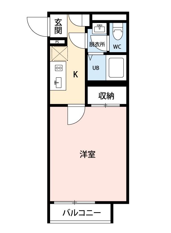 プライムヒル京町(1K/3階)の間取り写真