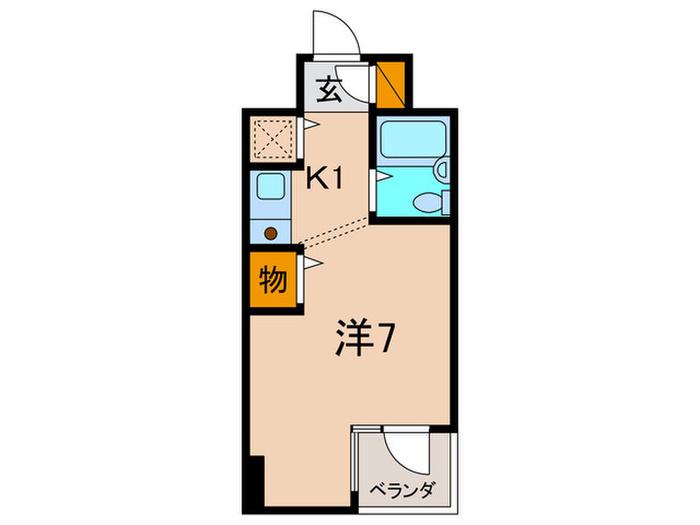 コメットマンション鴻池(1K/11階)の間取り写真