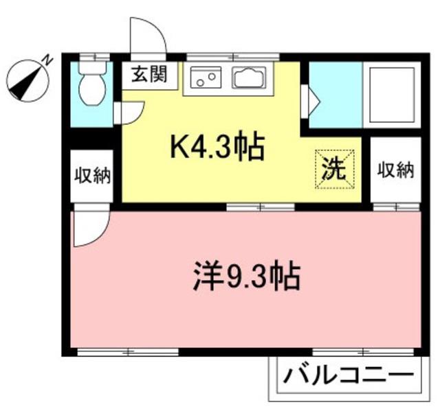 フラット砧(1K/2階)の間取り写真