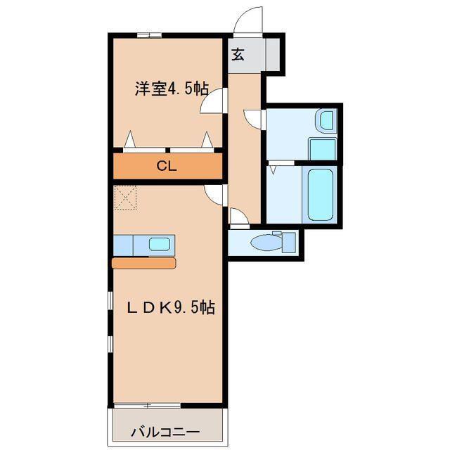 PRIMROSEIII(1LDK/3階)の間取り写真