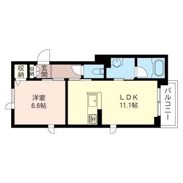 GRAND BAUM(1LDK/1階)の間取り写真
